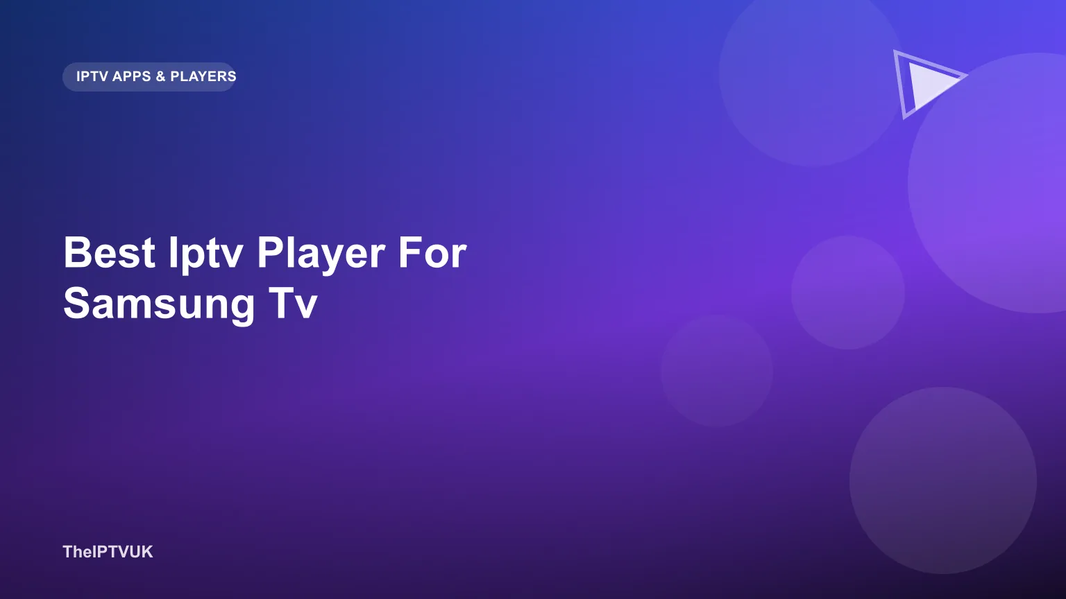 Samsung Smart TV showing an IPTV player app on its Tizen home screen