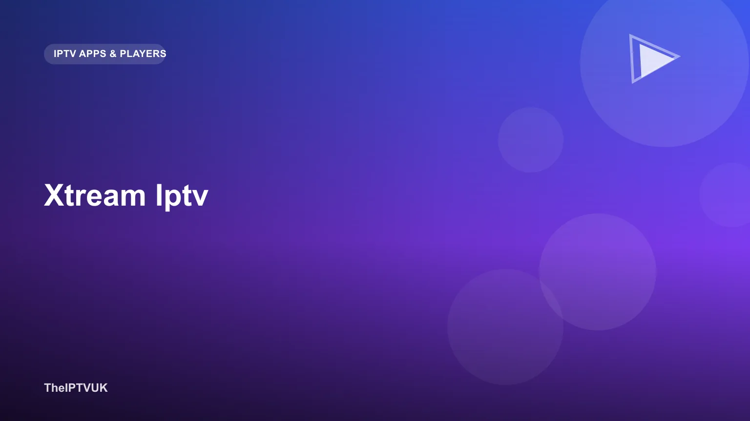 Illustration of a smart TV screen showing an Xtream IPTV player interface with channel categories